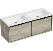 Dvojité umyvadlo se skříňkou a dvěma zásuvkami