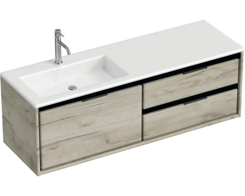 Skříňka pod umyvadlo se dvěma zásuvkami, umyvadlem a baterií