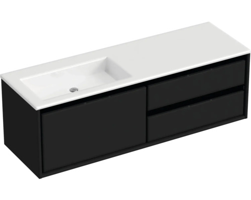 Umyvadlo se skříňkou a dvěma zásuvkami do koupelny.