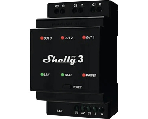 Spínací modul Shelly Pro 3 3x 16A WiFi, LAN