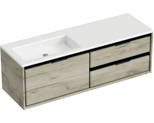 Skříňka pod umyvadlo se dvěma zásuvkami a umyvadlem