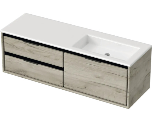 Skříňka pod umyvadlo se dvěma zásuvkami a umyvadlem