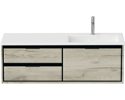 Skříňka pod umyvadlo se dvěma zásuvkami, umyvadlem a baterií