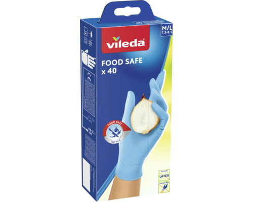 Jednorázové rukavice VILEDA Food Safe, velikost M/L, 40 ks