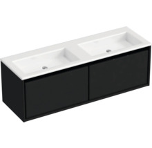 Umyvadlová skříňka se dvěma umyvadly a spodní skříňkou do koupelny