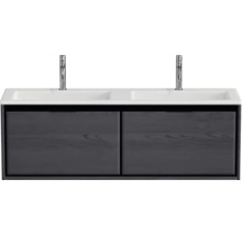 Skříňka pod umyvadlo se dvěma umyvadly a dvěma bateriemi