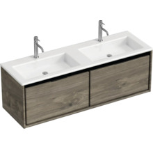 Dvojité umyvadlo se dvěma zásuvkami a dvěma bateriemi