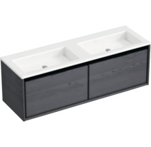 Skříňka pod umyvadlo se dvěma umyvadly a zásuvkami