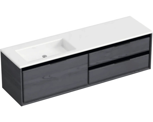 Skříňka pod umyvadlo se dvěma zásuvkami a umyvadlem