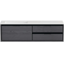 Závěsná skříňka pod umyvadlo se dvěma zásuvkami a umyvadlem