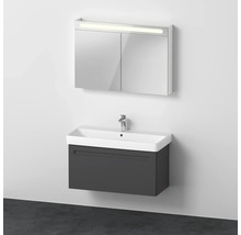 Umyvadlo se skříňkou a zrcadlová skříňka s osvětlením na stěně