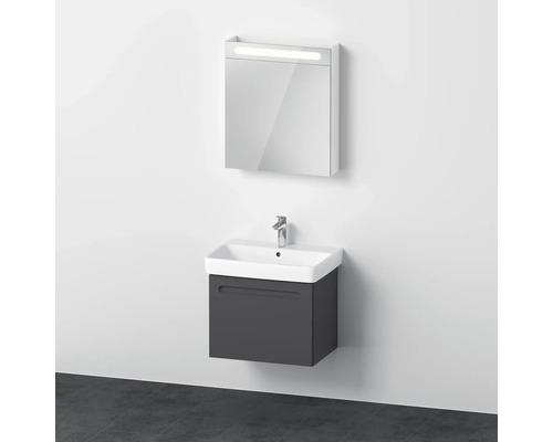 Koupelnová sestava DURAVIT No.1 65 cm grafitová N10167R49490000 Koupelna s umyvadlovou skříňkou, umyvadlem a zrcadlovou skříňkou s osvětlením