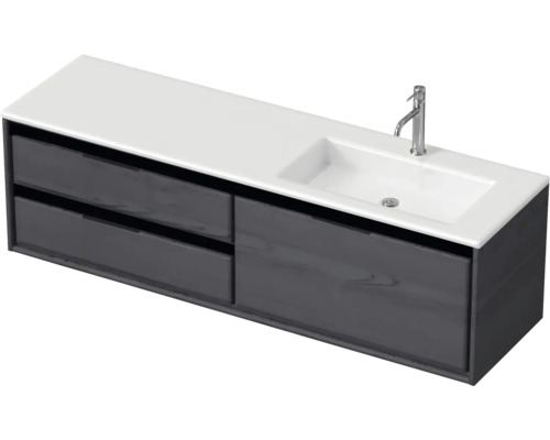 Umyvadlová skříňka se dvěma zásuvkami, keramickým umyvadlem a baterií