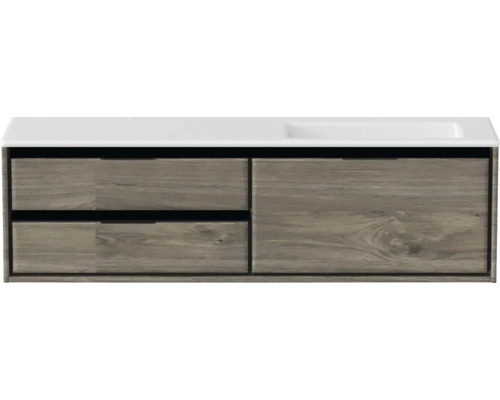 Skříňka pod umyvadlo se dvěma zásuvkami a umyvadlem na desku