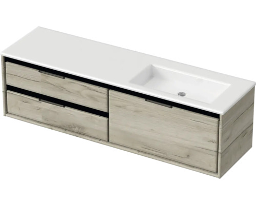 Skříňka pod umyvadlo se dvěma zásuvkami a umyvadlem