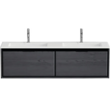 Skříňka pod umyvadlo se dvěma umyvadly a dvěma bateriemi