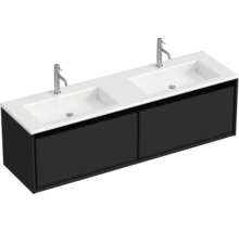 Skříňka pod umyvadlo se dvěma umyvadly a dvěma bateriemi