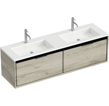 Dvojité umyvadlo se skříňkou a dvěma bateriemi