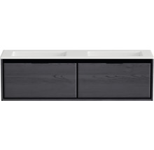 Skříňka pod umyvadlo se dvěma umyvadly a zásuvkami