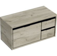 Skříňka pod umyvadlo se dvěma zásuvkami v dřevěném dekoru