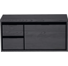 Dřevěná spodní skříňka se zásuvkami a dveřmi do koupelny