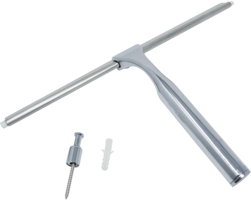 Kovová sprchová stěrka s nástěnným držákem a montážním materiálem