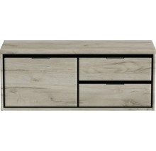 Nástěnná skříňka na boty s jedněmi dvířky a dvěma zásuvkami ve vzhledu dřeva