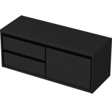 Černá závěsná skříňka se dvěma zásuvkami a jednými dvířky