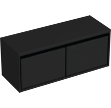 Černá závěsná skříňka se dvěma dvířky