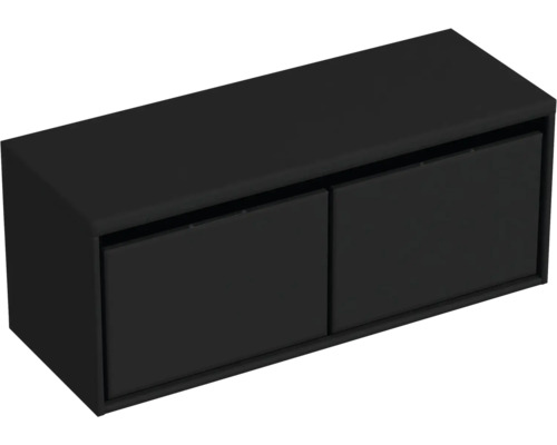 Černá závěsná skříňka se dvěma dvířky