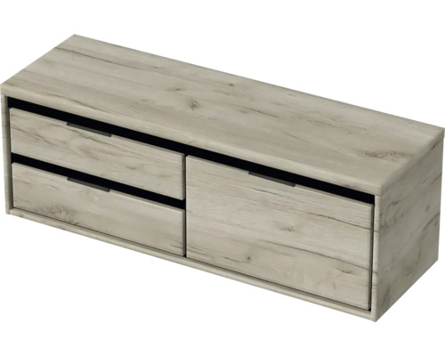 Závěsná skříňka se dvěma zásuvkami a jedněmi dvířky, imitace dřeva