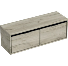 Závěsná skříňka se dvěma zásuvkami v dřevěném designu