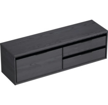 Závěsná skříňka pod umyvadlo se dvěma dřevěnými zásuvkami