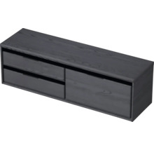 Šedá spodní skříňka se dvěma zásuvkami a jedněmi dvířky