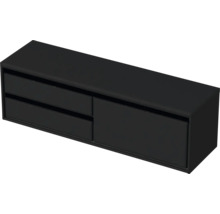 Černá závěsná skříňka se dvěma zásuvkami a jedněmi dvířky