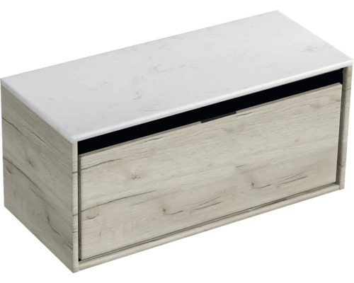 Skříňka pod umyvadlo se zásuvkou a mramorovou deskou