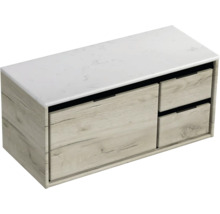 Skříňka pod umyvadlo se dvěma zásuvkami a mramorovou deskou