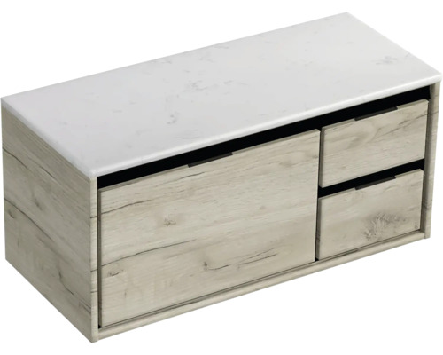 Skříňka pod umyvadlo se dvěma zásuvkami a mramorovou deskou