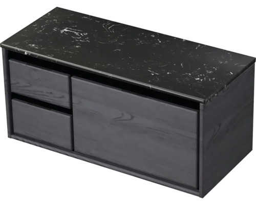 Skříňka pod umyvadlo se dvěma zásuvkami a kamennou odkládací plochou