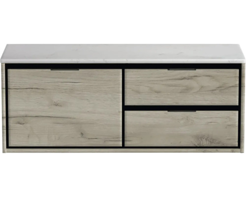 Skříňka pod umyvadlo s jednou zásuvkou a dvěma zásuvkami