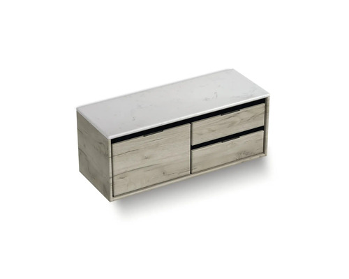 Skříňka pod umyvadlo se čtyřmi zásuvkami a povrchem s mramorovým vzhledem