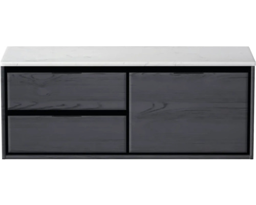 Skříňka pod umyvadlo se dvěma zásuvkami a jedněmi dvířky pod umyvadlovou deskou