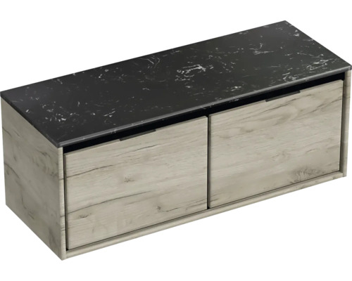 Skříňka pod umyvadlo se dvěma zásuvkami a kamennou deskou