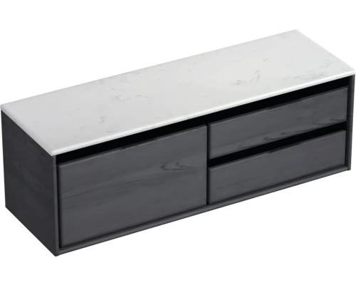 Skříňka pod umyvadlo se dvěma zásuvkami a kamennou deskou