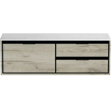 Skříňka pod umyvadlo se dvěma zásuvkami a kamennou deskou