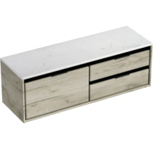 Skříňka pod umyvadlo se dvěma zásuvkami a umyvadlovou deskou