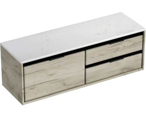 Skříňka pod umyvadlo se dvěma zásuvkami a umyvadlovou deskou