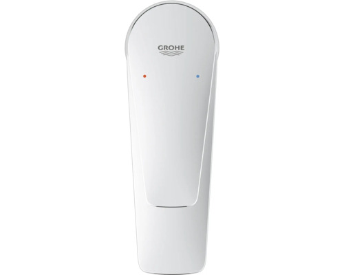 Logo Grohe na vodovodní baterii s označením studené a teplé vody