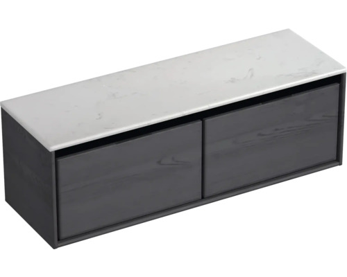 Skříňka pod umyvadlo se dvěma zásuvkami a mramorovou deskou