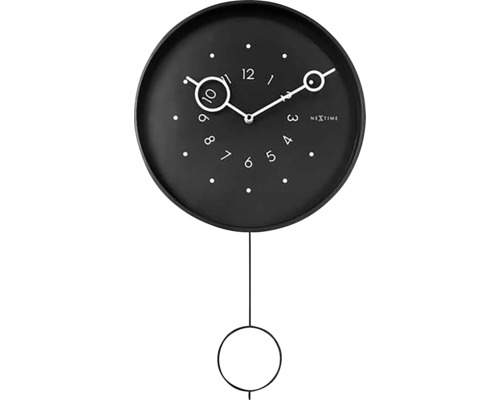 Nástěnné hodiny NeXtime Ø 35 cm Kyvadlo černé